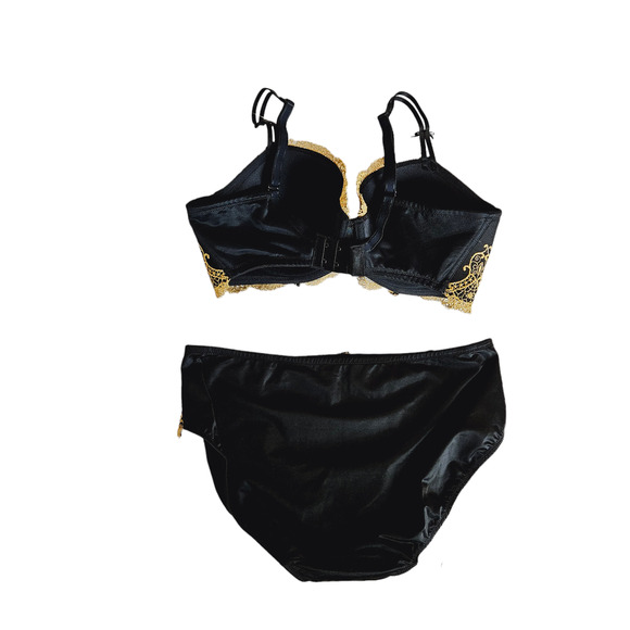 Soma LE Gold Embroidered Decadence Full Coverage Bra Womens 34D Hipster Medium - Picture 2 of 10